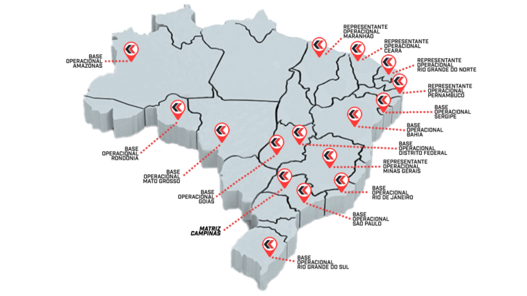Mapa de atuação Link no Brasil